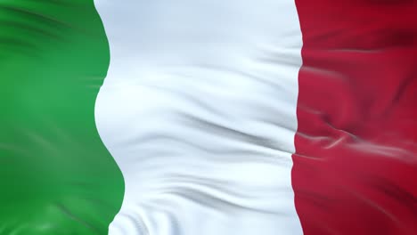 italy flag waving in the wind with highly detailed fabric texture. seamless loop