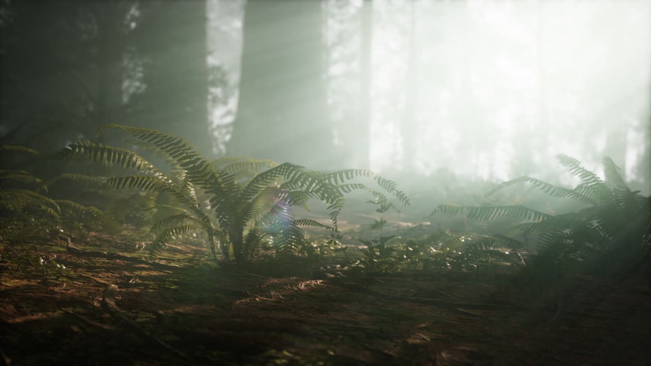 mañana con niebla en el parque nacional de la secuoya