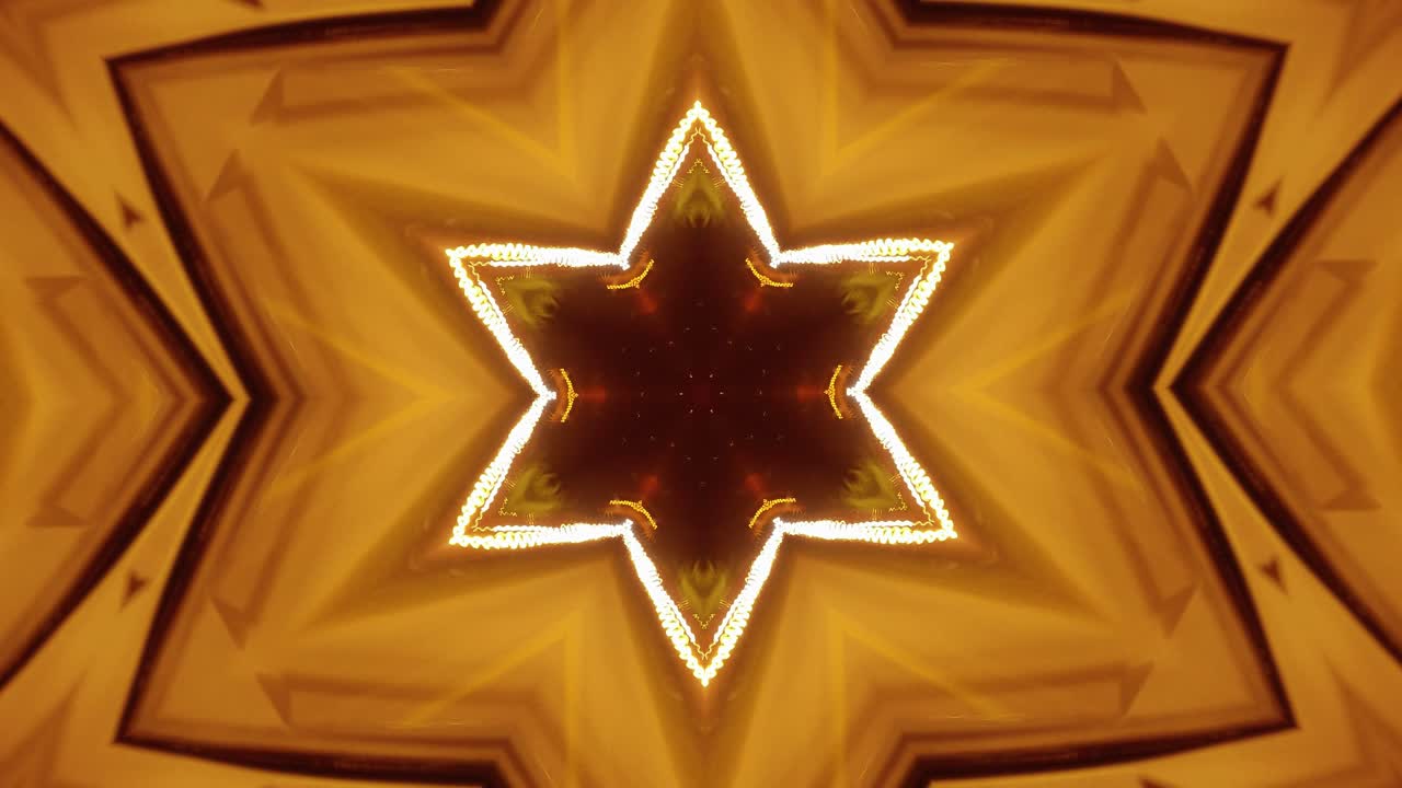 estrella de seis puntas de david brillo brillante luces de neón patrón de parpadeo bucle