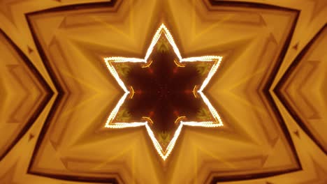 six pointed star of david bright glow neon lights blinking pattern loop