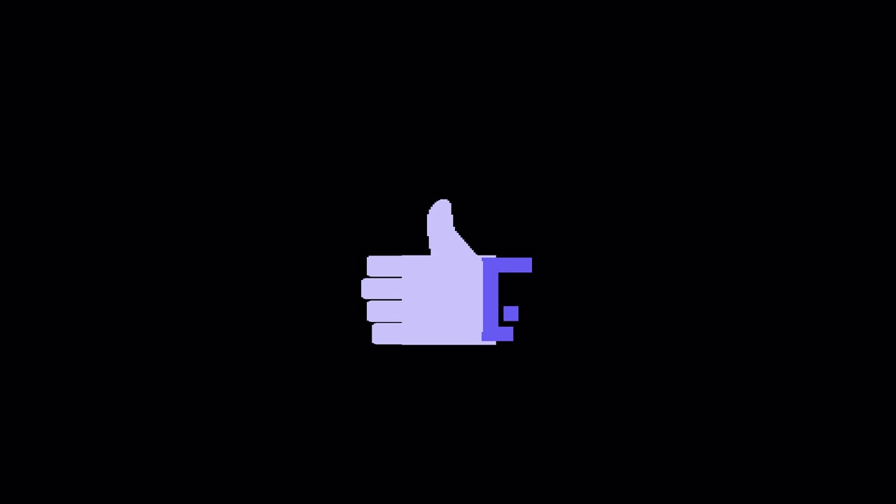 Animated Thumbs Up Icon on Black Background