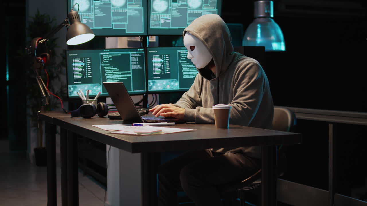 Hacker coding with mask