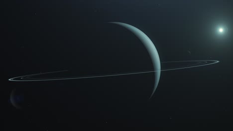 um den uranus, den siebten planeten des sonnensystems, im weltraum