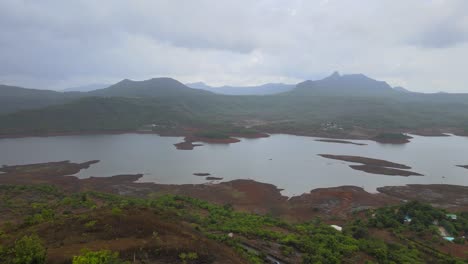 lonavala river rainy sesone drone shot bird eye view