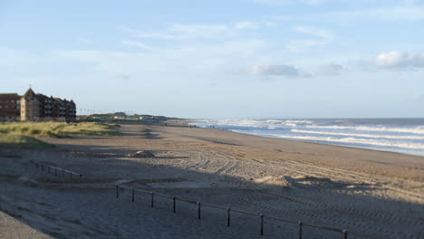 Panoramic of the sandy beach at sandilands mablethorpe coast in the UK