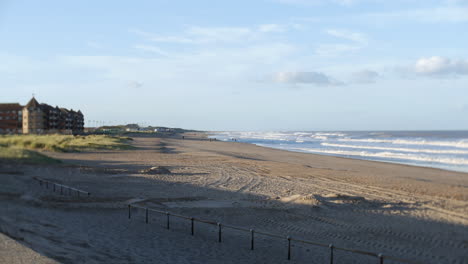 panoramic of the sandy beach at sandilands mablethorpe coast in the uk