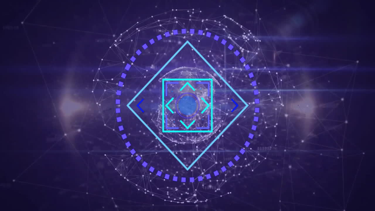 연결과 함께 전 세계를 스캔하는 범위의 애니메이션