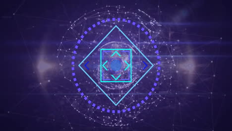 Animation of scope scanning over globe with connections