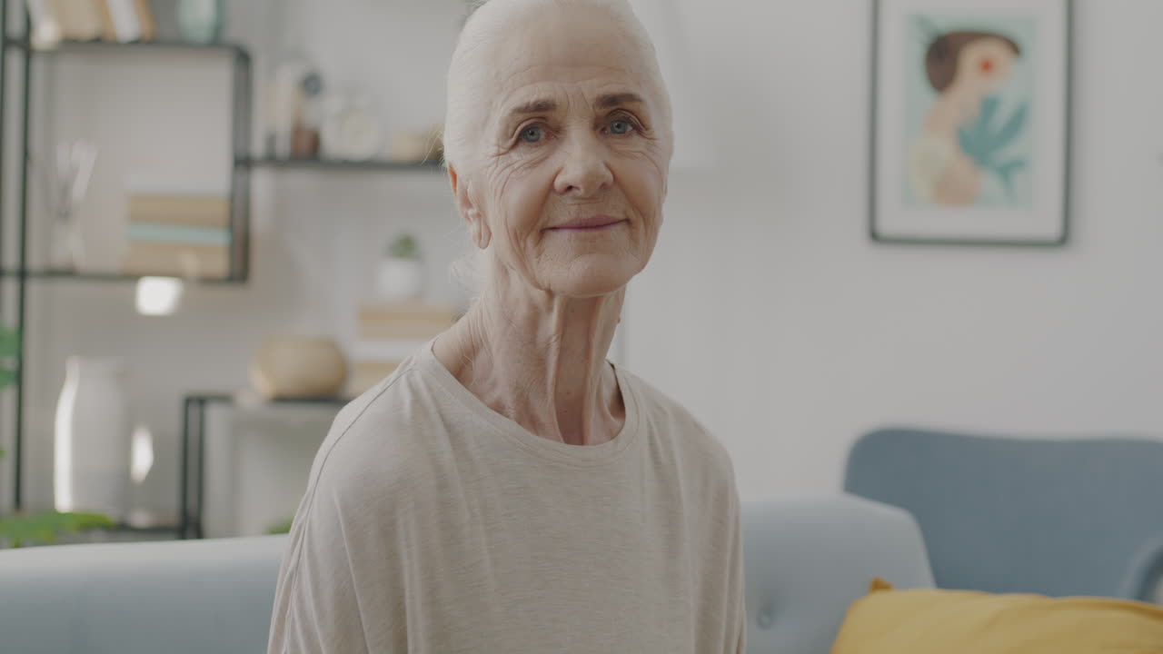 Portrait of a smiling senior woman at home