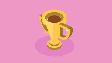 golden trophy cup award animation