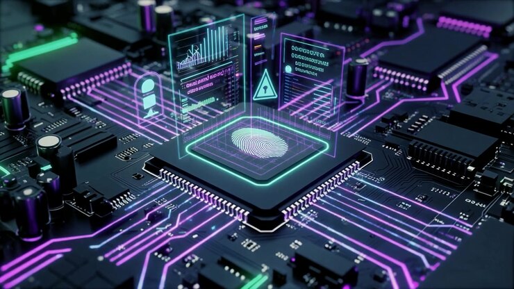 Digital Circuit Board with Biometric Fingerprint Security Authentication