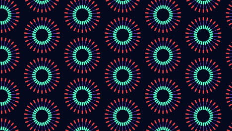 Vibrant-and-dynamic-circle-pattern-in-blue,-orange,-and-red