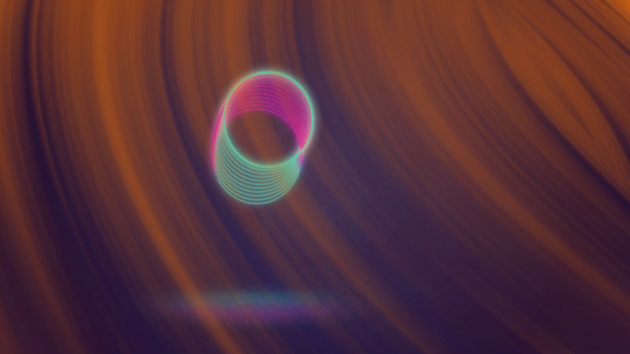 Animation of circles and red shapes moving on black background