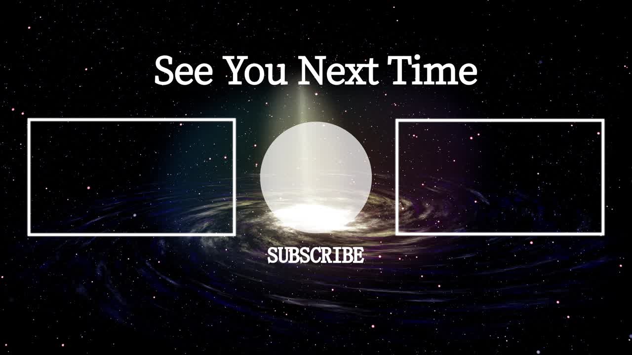 은하계 엔드 카드 엔딩 스크린 모션 그래픽