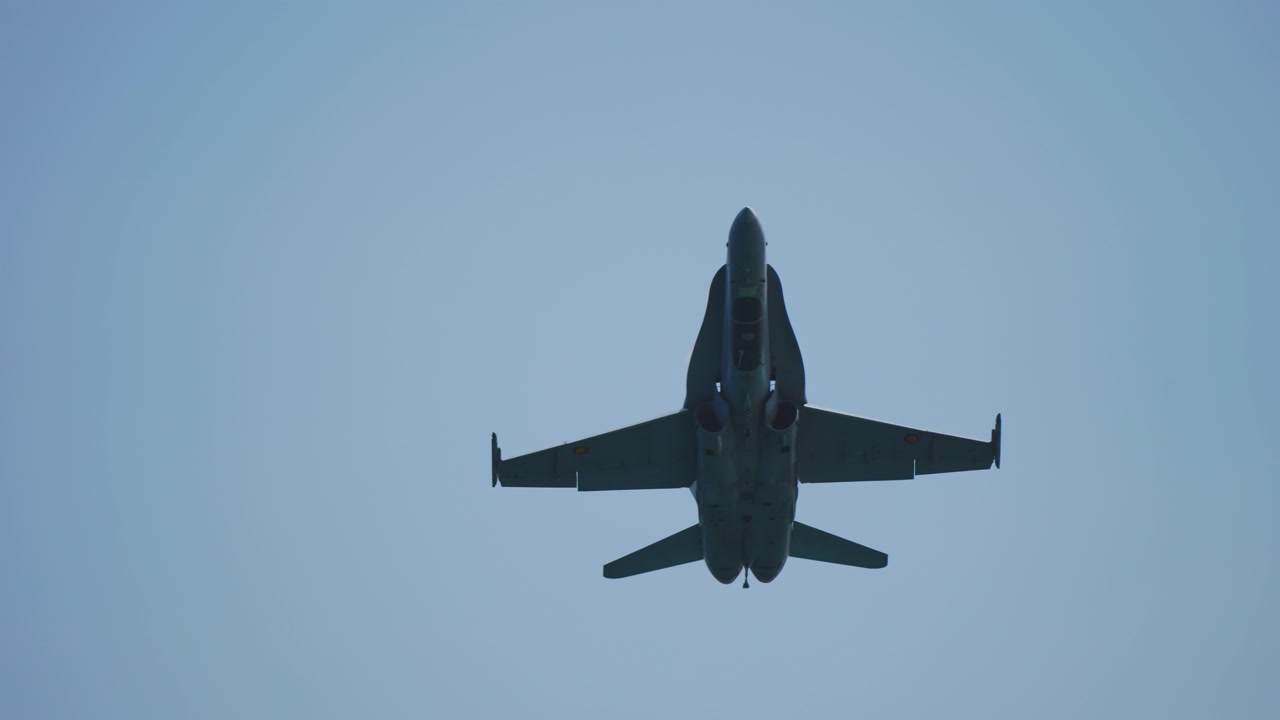 Fighter Jet Flyover Against Blue Sky