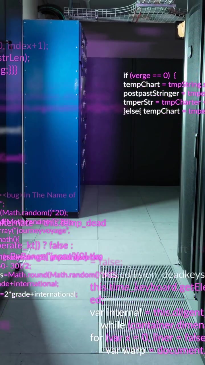 Animation of data processing against computer sever room