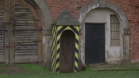 Guard-wooden-booth-in-the-fortress-Terezin-in-the-Czech-Republic