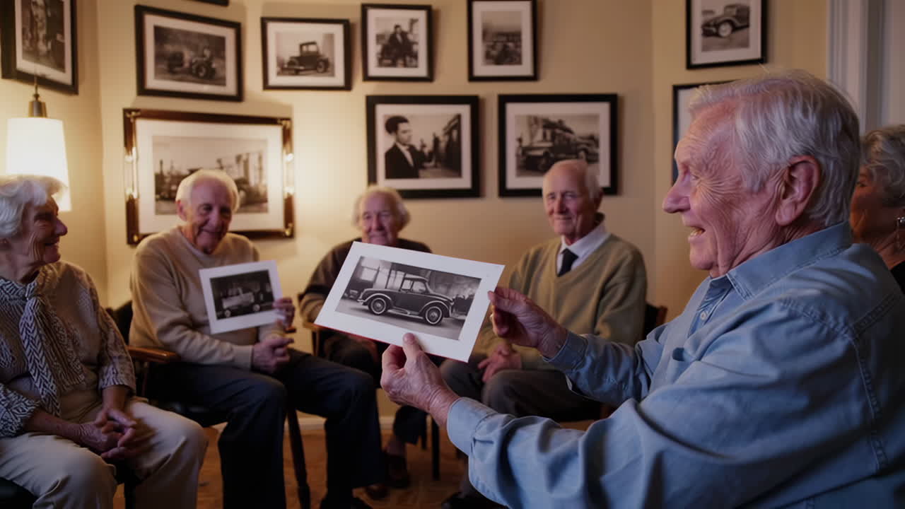Seniors Sharing Memories of Old Cars