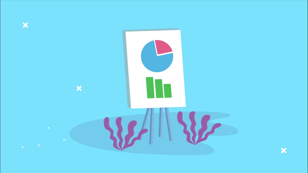 paperboard training with statistics pie animation