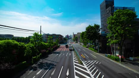 a timelapse of the traffic jam at the urban street in tokyo wide shot