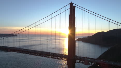 Puente-Golden-Gate-De-San-Francisco-Durante-La-Puesta-De-Sol