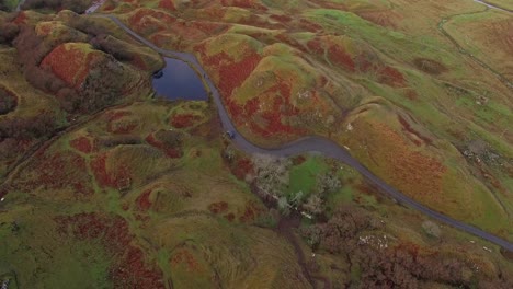 isle of skye aerial footage mountains, fairy glen, rivers and geological formations clip 2 - drone phantom 4