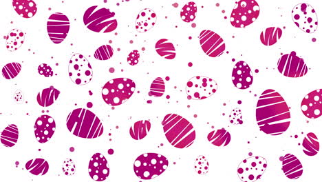 easter looped animation egg pattern in pink colors. easter symbols shapes on white background.