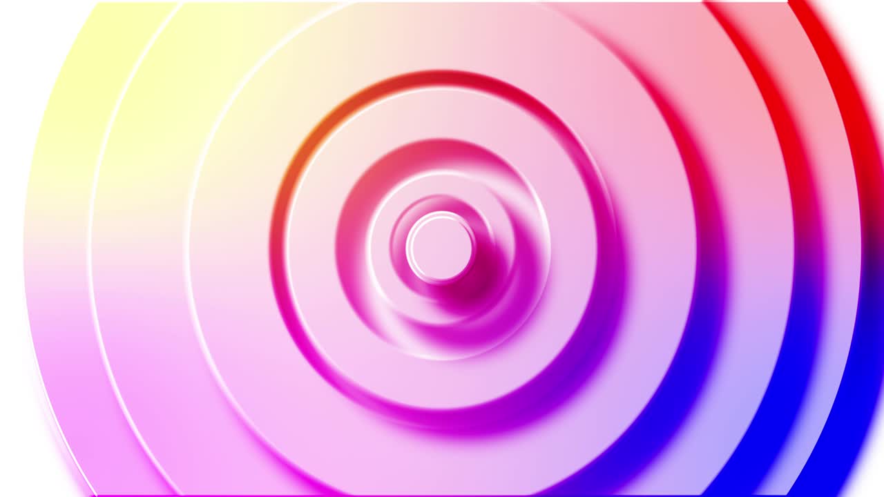 animación de las capas del círculo del arco iris pulsando sobre un fondo blanco