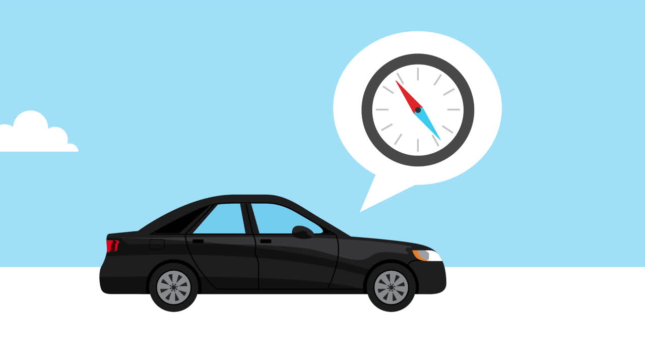 나침반 장치를 갖춘 차량