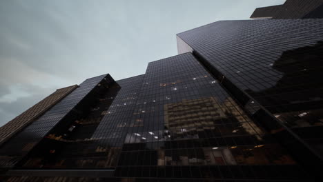 a row of skyscrapers in a city