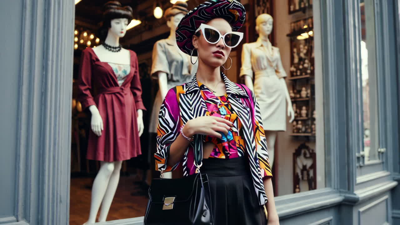 mujer elegante con ropa de moda