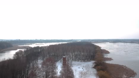drone footage at the lake kis-balaton in winter