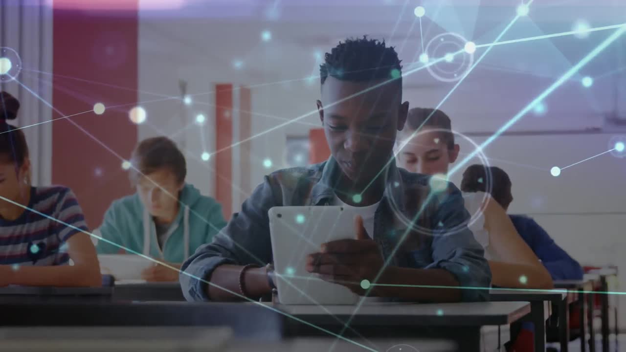 Animation of connections over class of diverse pupils using tablets at school