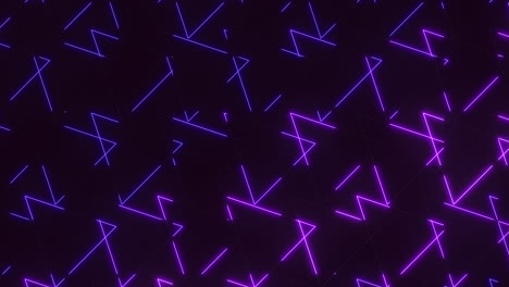 Futuristic-neon-purple-triangles-in-rows-on-black-gradient