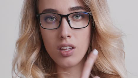 woman wearing glasses