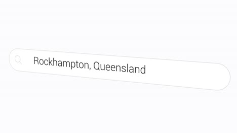 typing rockhampton, queensland in computer search bar