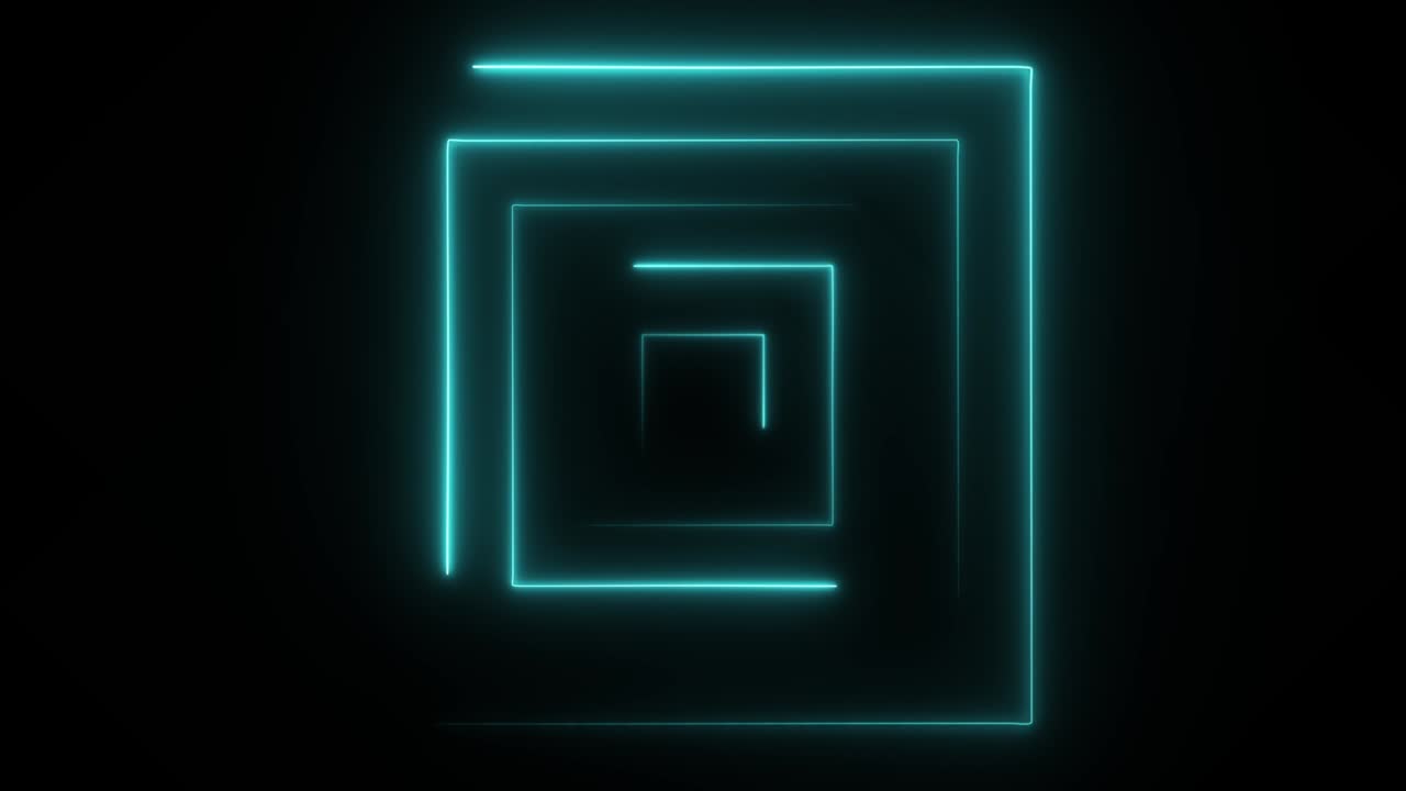 추상적인 원활한 루프 네온 정사각형, 블루 네온 사각형, 하이테크 모션 배경, 원활한 로프, 비디오, 3d 애니메이션