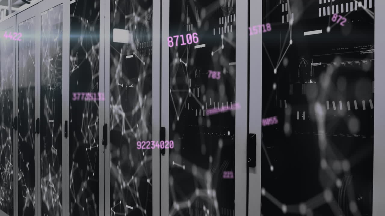 컴퓨터 서버 에 대한 변하는 번호와 연결 네트워크의 애니메이션