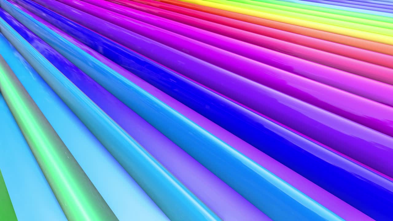 무지개 다채로운 줄무는 순환적으로 움직입니다.