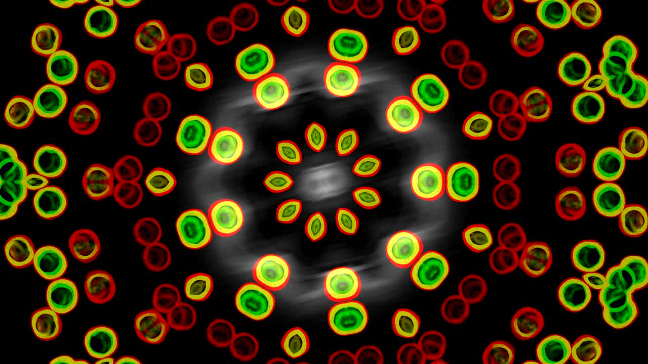 patrones de secuencia de caleidoscopio virtual, ciclo infinito o sin costuras.
