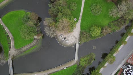 drone recording down towards the ground