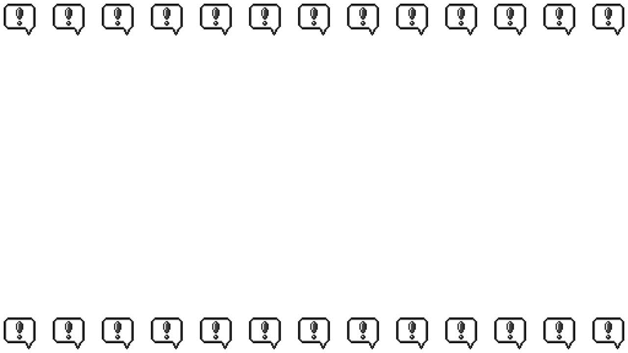 Pixel Art Speech bubble icon Exclamation mark Frame Animated Overlay 1080p Transparent 30 fps (6).mov
