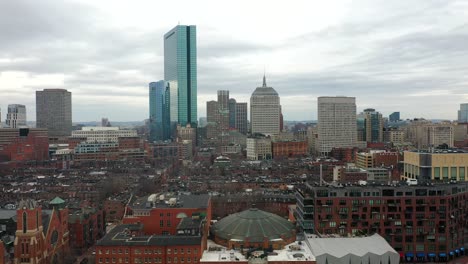 downtown boston aerial footage in new england