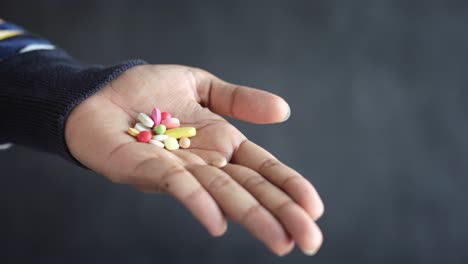 handful of assorted pills