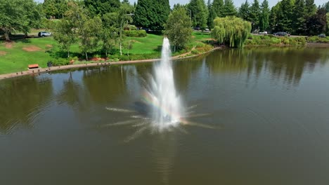 murray hill lake with fountains is located in south beaverton oregon next to murray scholls shopping center and features fountains and wildlife