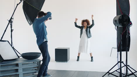 photo shoot in a studio