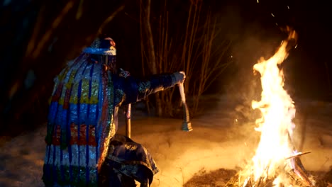 shamanic ritual by the fire.