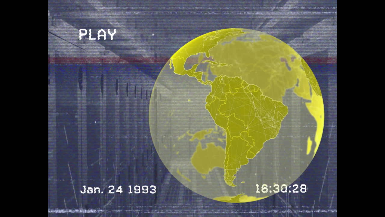 animación del procesamiento de datos y gráficos sobre la bandera de españa sobre fondo negro
