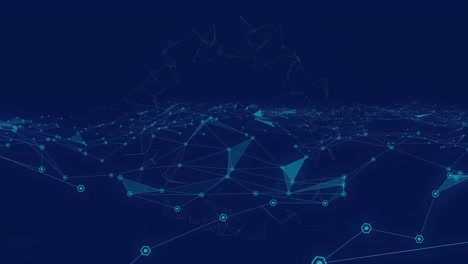 animation of network of connections on blue background