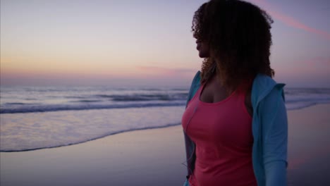 plus size african american female doing slimming workout